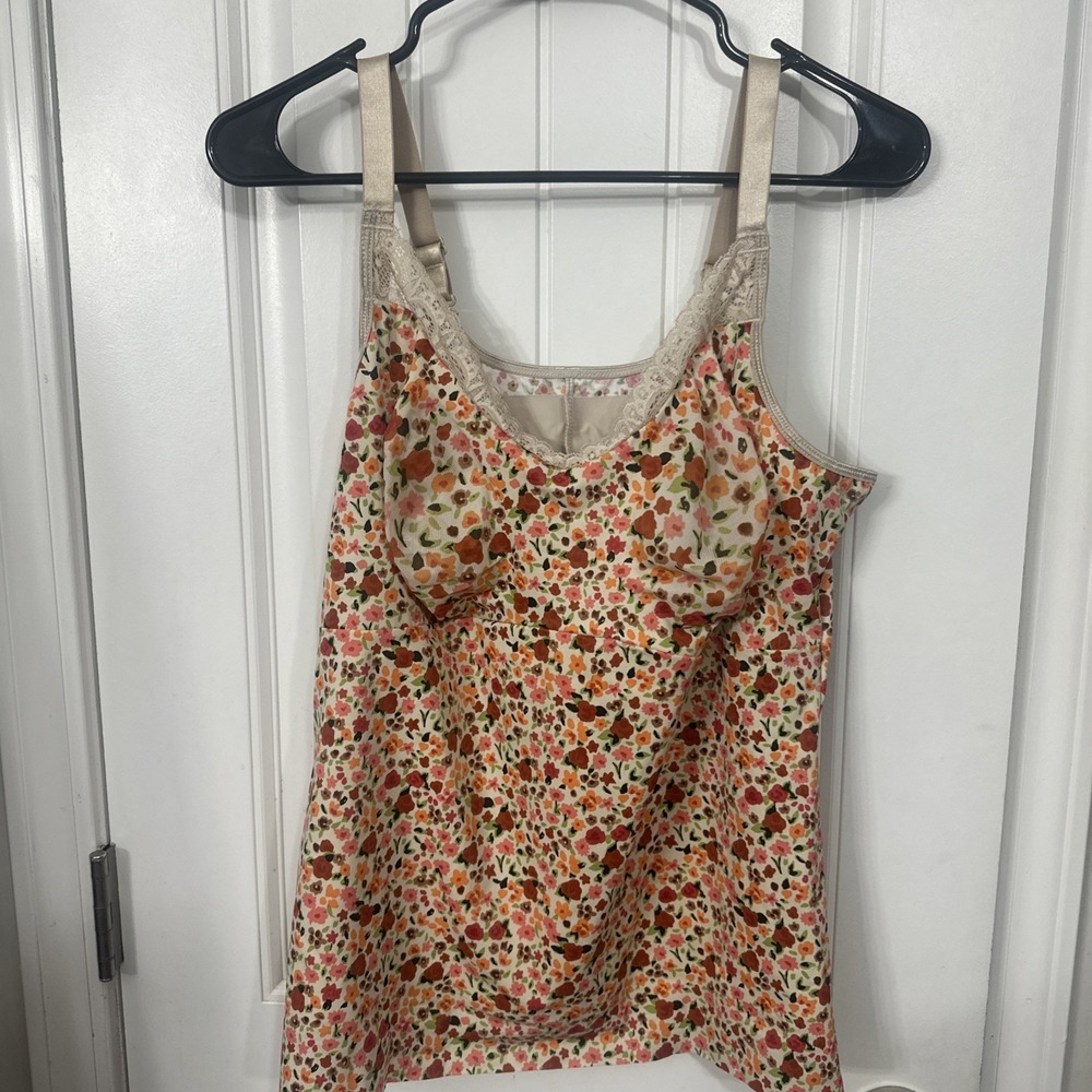 Ruby Ribbon 1800 Floral Heritage Lace Cami Tank Shapewear Size 44 Autumn Meadow